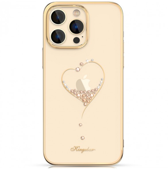 Kingxbar Wish Series case for iPhone 14 decorated with golden crystals