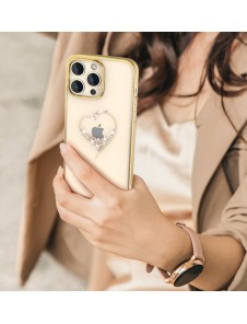 Kingxbar Wish Series case for iPhone 14 decorated with golden crystals