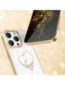 Kingxbar Wish Series case for iPhone 14 decorated with golden crystals