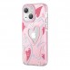 Kingxbar Heart Star Series case for iPhone 14 pink heart case