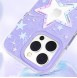 Kingxbar Heart Star Series case for iPhone 14 purple star case