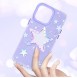 Kingxbar Heart Star Series case for iPhone 14 purple star case