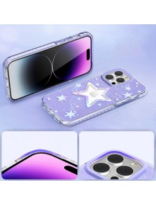 Kingxbar Heart Star Series case for iPhone 14 purple star case