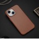 Dux Ducis Naples case for iPhone 14 magnetic leather case MagSafe brown