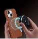 Dux Ducis Naples case for iPhone 14 magnetic leather case MagSafe brown