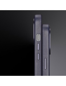 Dux Ducis Naples case for iPhone 14 magnetic leather case MagSafe blue