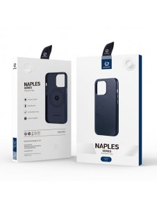 Dux Ducis Naples case for iPhone 14 magnetic leather case MagSafe blue
