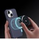 Dux Ducis Naples case for iPhone 14 magnetic leather case MagSafe blue