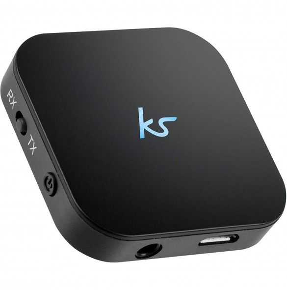 KitSound Bluetooth Wireless Airline Plane Music Transmitter Receiver Adaptor - Svart
