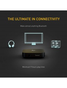 KitSound Bluetooth Wireless Airline Plane Music Transmitter Receiver Adaptor - Svart