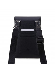 Karl Lagerfeld Saffiano Metal Logo NFT Wallet Phone Bag Black