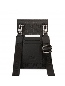Karl Lagerfeld Saffiano Monogram Wallet Phone Bag Black