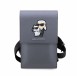 Karl Lagerfeld Saffiano Metal Logo NFT Wallet Phone Bag Silver