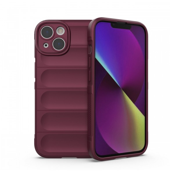 Magic Shield Case case for iPhone 14 elastic armored case burgundy