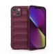 Magic Shield Case case for iPhone 14 elastic armored case burgundy