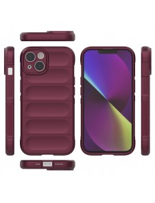Magic Shield Case case for iPhone 14 elastic armored case burgundy
