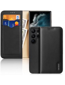 Dux Ducis Hivo case Samsung Galaxy S23 Ultra cover with flip wallet stand RFID blocking black