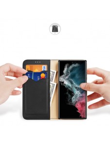 Dux Ducis Hivo case Samsung Galaxy S23 Ultra cover with flip wallet stand RFID blocking black