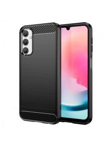 Carbon Case for Samsung Galaxy A24 4G flexible silicone carbon cover black