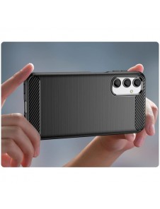 Carbon Case for Samsung Galaxy A24 4G flexible silicone carbon cover black