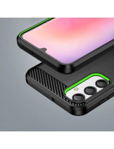 Carbon Case for Samsung Galaxy A24 4G flexible silicone carbon cover black