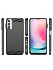 Carbon Case for Samsung Galaxy A24 4G flexible silicone carbon cover black