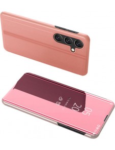 Clear View Case cover for Samsung Galaxy A24 4G cover with a flip pink