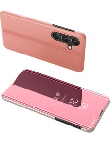 Clear View Case cover for Samsung Galaxy A24 4G cover with a flip pink