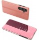 Clear View Case cover for Samsung Galaxy A24 4G cover with a flip pink