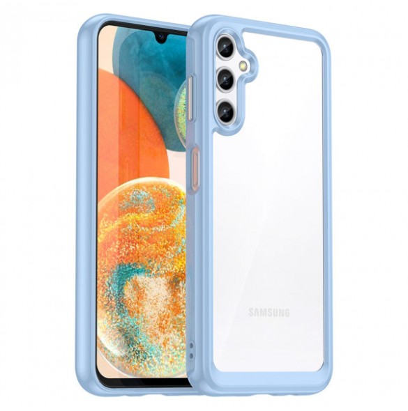 Outer Space Case for Samsung Galaxy A34 5G cover with a flexible frame blue