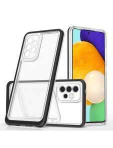 Clear 3in1 case for Samsung Galaxy A14 silicone cover with frame black