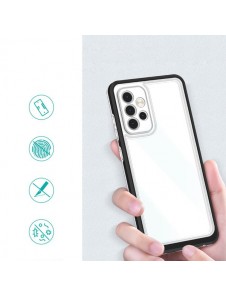 Clear 3in1 case for Samsung Galaxy A14 silicone cover with frame black