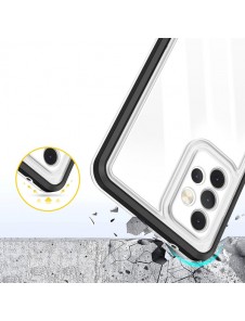Clear 3in1 case for Samsung Galaxy A14 silicone cover with frame black