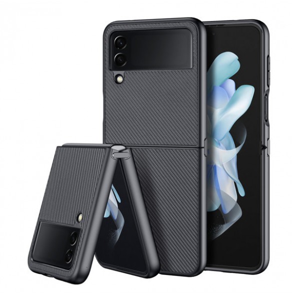 Dux Ducis Fino case is made of nylon material for Samsung Galaxy Z Flip4 black