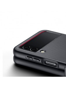 Dux Ducis Fino case is made of nylon material for Samsung Galaxy Z Flip4 black