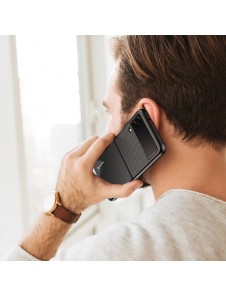 Dux Ducis Fino case is made of nylon material for Samsung Galaxy Z Flip4 black