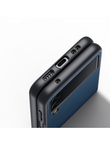 Dux Ducis Fino case is made of nylon material for Samsung Galaxy Z Flip4 blue