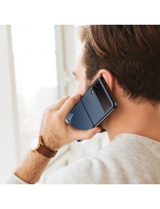 Dux Ducis Fino case is made of nylon material for Samsung Galaxy Z Flip4 blue