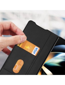 Dux Ducis Bril case for Samsung Galaxy Z Fold4 with a flip wallet stand black