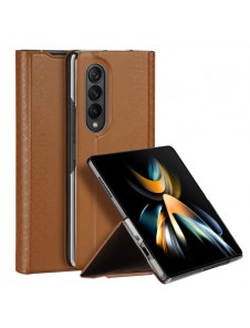 Dux Ducis Bril case for Samsung Galaxy Z Fold4 with a flip wallet stand brown