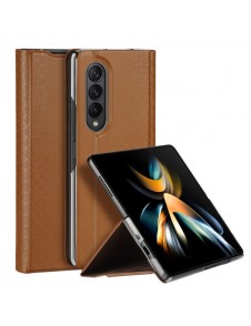 Dux Ducis Bril case for Samsung Galaxy Z Fold4 with a flip wallet stand brown