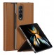 Dux Ducis Bril case for Samsung Galaxy Z Fold4 with a flip wallet stand brown