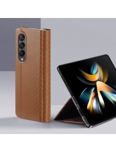 Dux Ducis Bril case for Samsung Galaxy Z Fold4 with a flip wallet stand brown