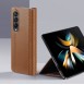 Dux Ducis Bril case for Samsung Galaxy Z Fold4 with a flip wallet stand brown