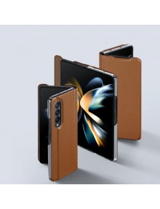 Dux Ducis Bril case for Samsung Galaxy Z Fold4 with a flip wallet stand brown