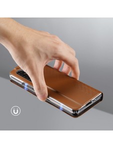Dux Ducis Bril case for Samsung Galaxy Z Fold4 with a flip wallet stand brown