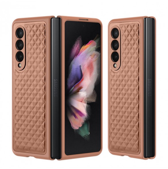 Dux Ducis Venice Leather Case for Samsung Galaxy Z Fold 3 Genuine Leather Cover Brown