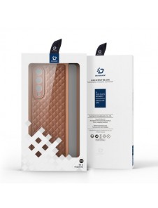Dux Ducis Venice Leather Case for Samsung Galaxy Z Fold 3 Genuine Leather Cover Brown