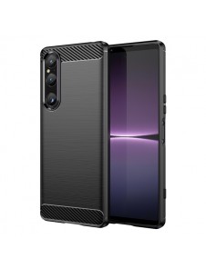 Carbon Case cover for Sony Xperia 1 V flexible silicone carbon cover black
