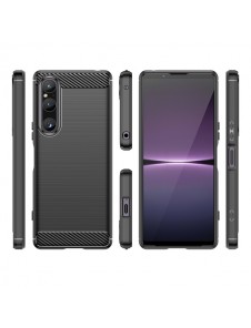 Carbon Case cover for Sony Xperia 1 V flexible silicone carbon cover black